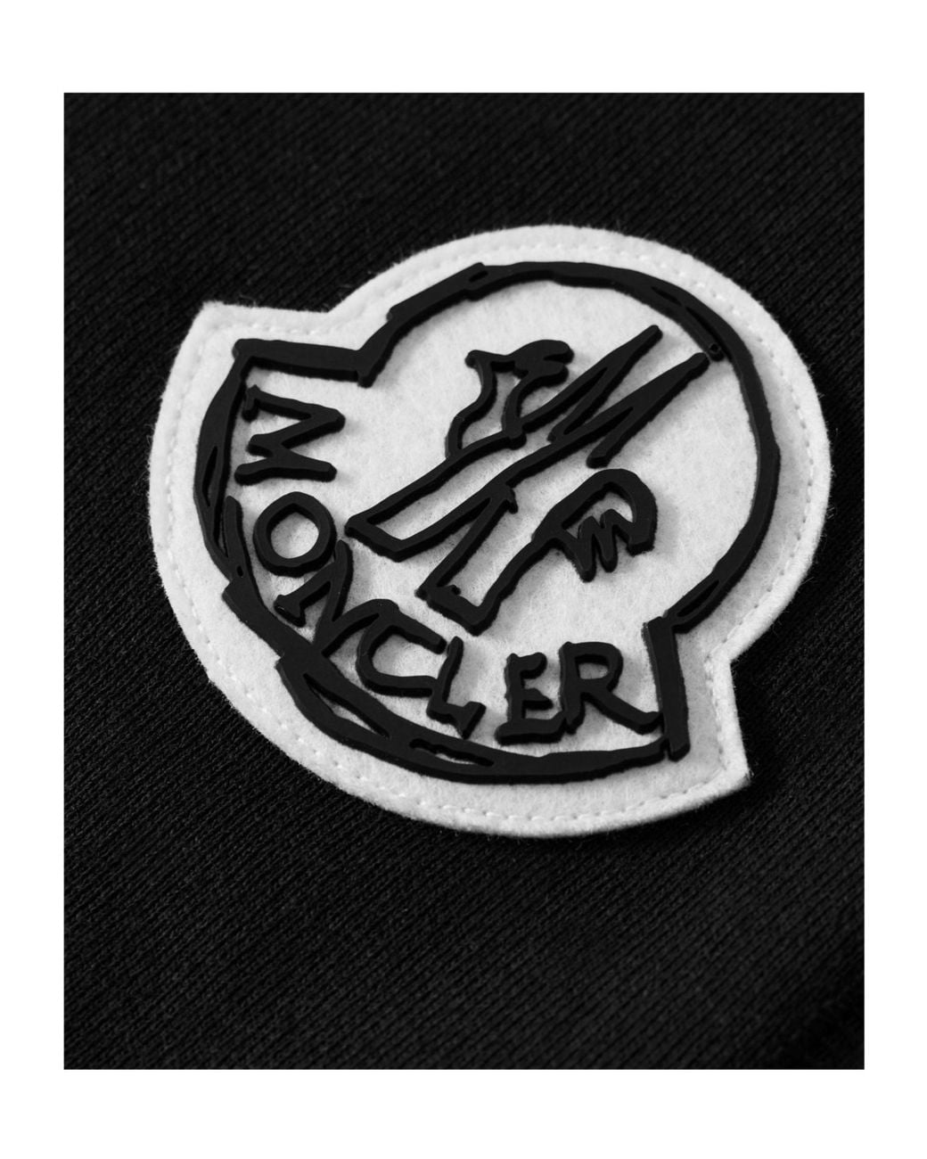 Moncler Black Solid Color Cuffed Sweatpants for men