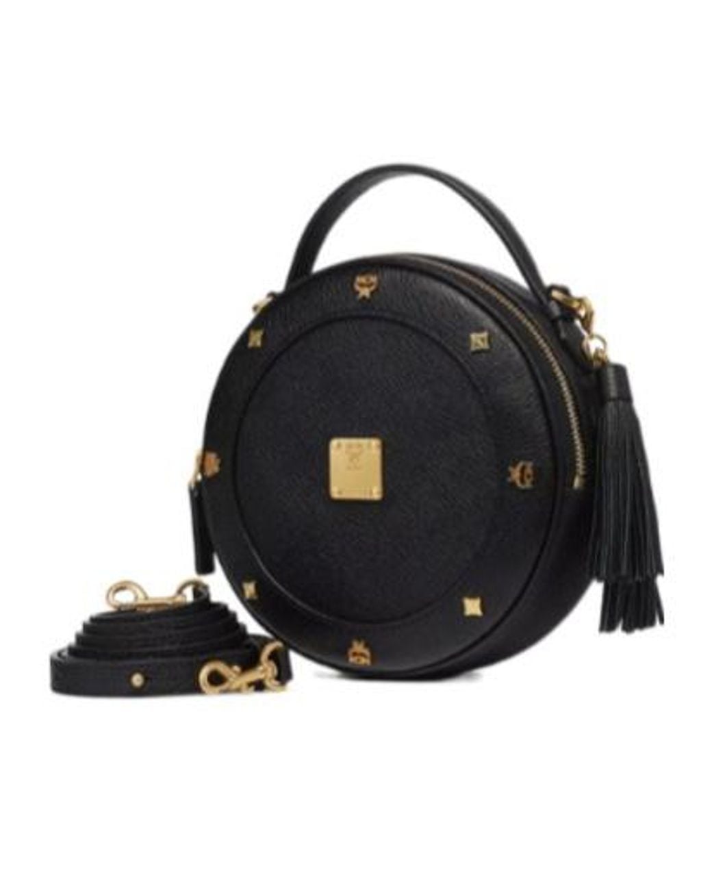 MCM Black Pina Studded Shoulder Bag