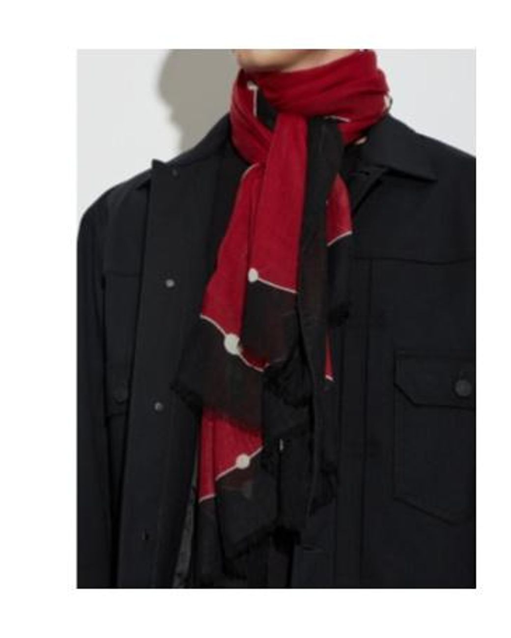 Moschino Red Logo Print Modal Scarf for men