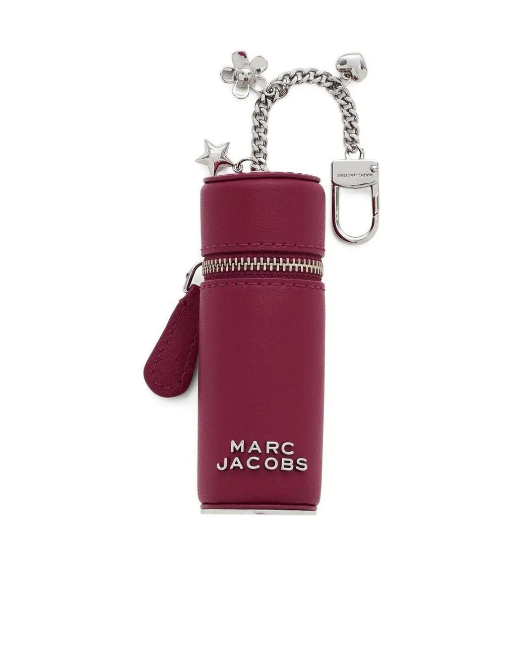 Marc Jacobs Red The Lipstick Logo Lettering Zipped Bag Charm
