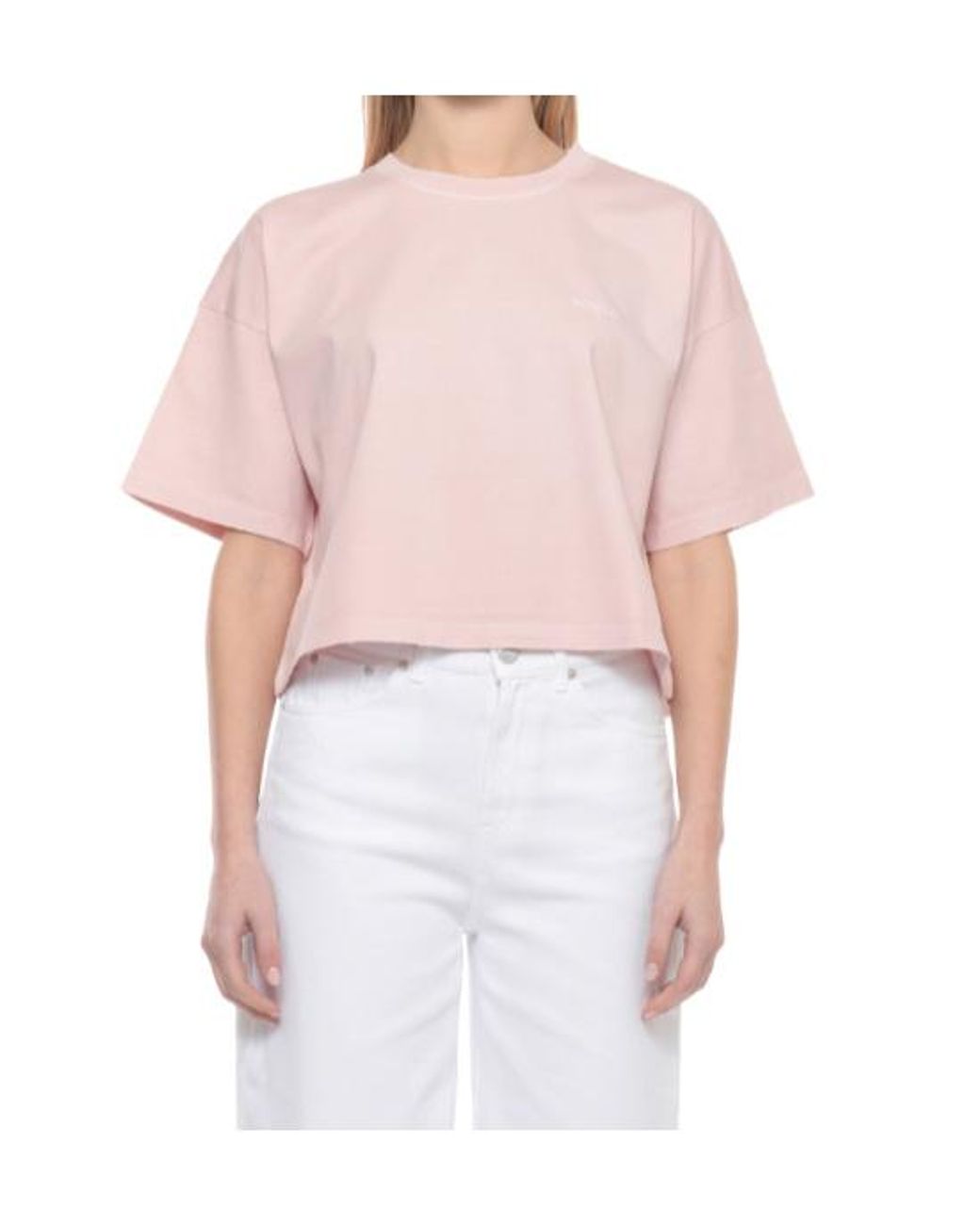 Dondup Pink Cropped Logo T-Shirt