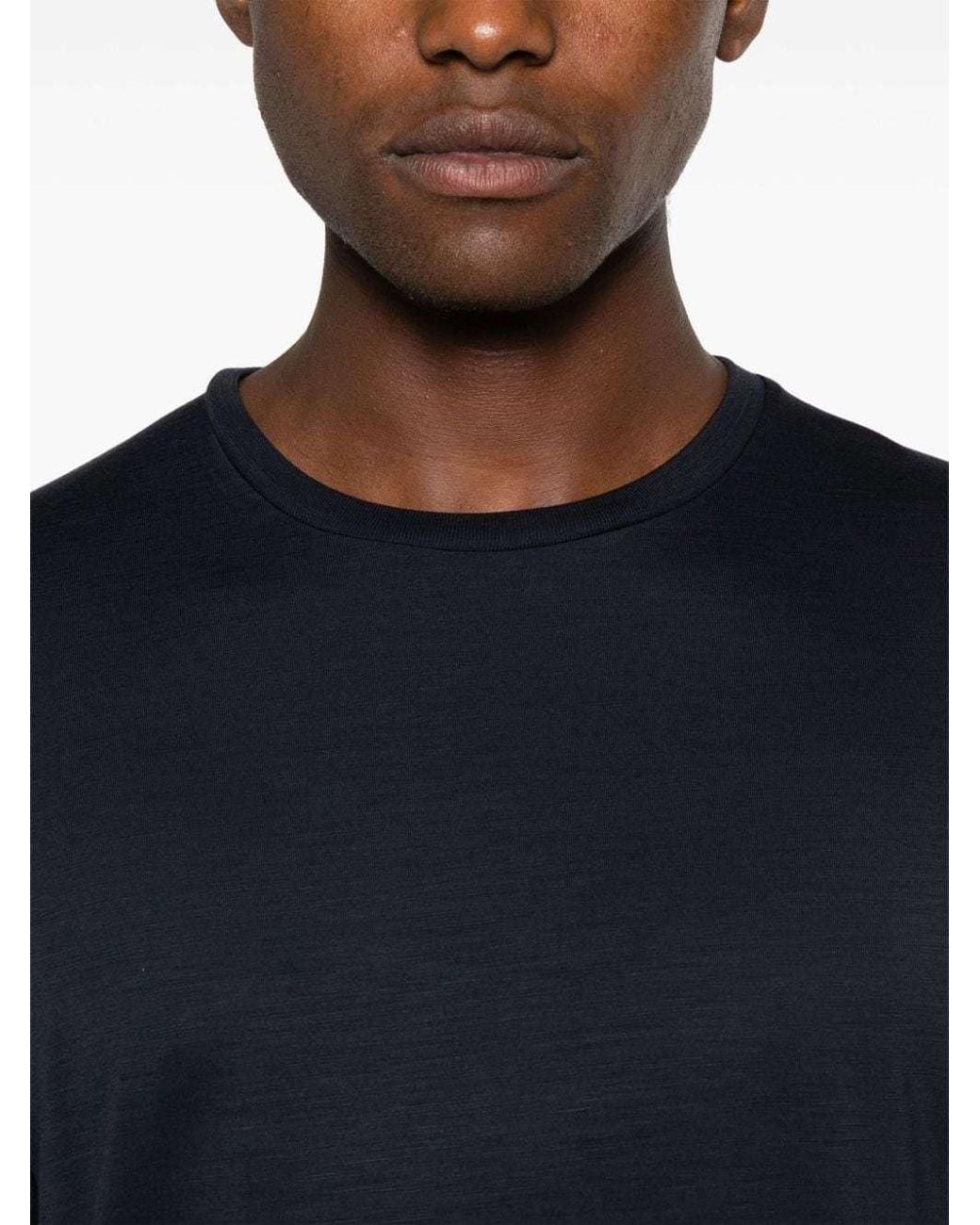 Herno Blue Long-Sleeved Crewneck Knitted T-Shirt for men