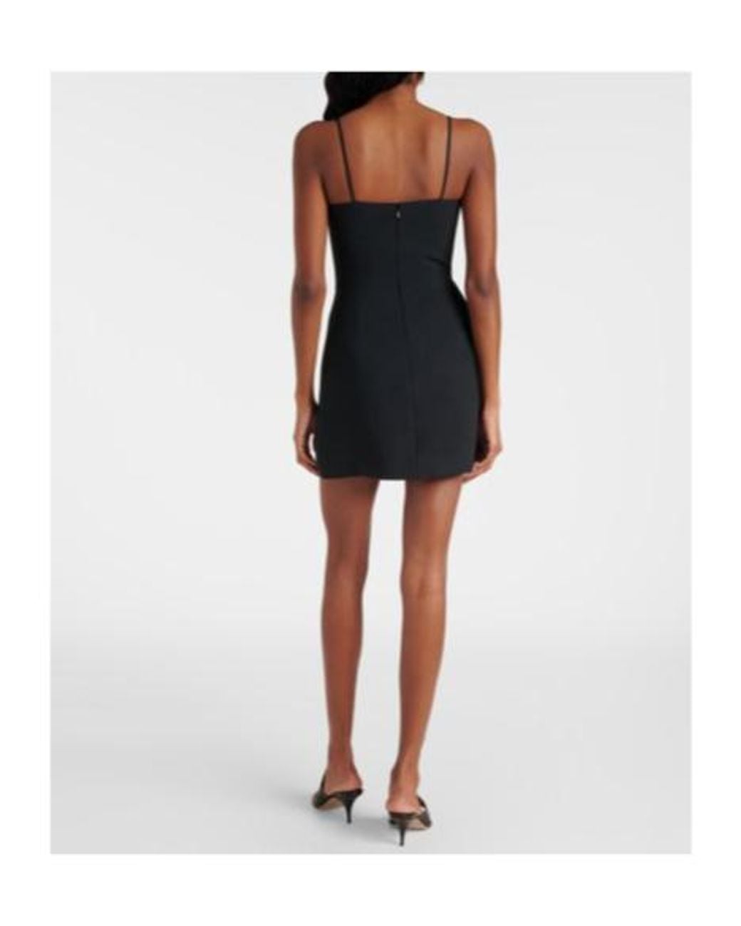 David Koma Black Feather-Trimmed Cady Minidress