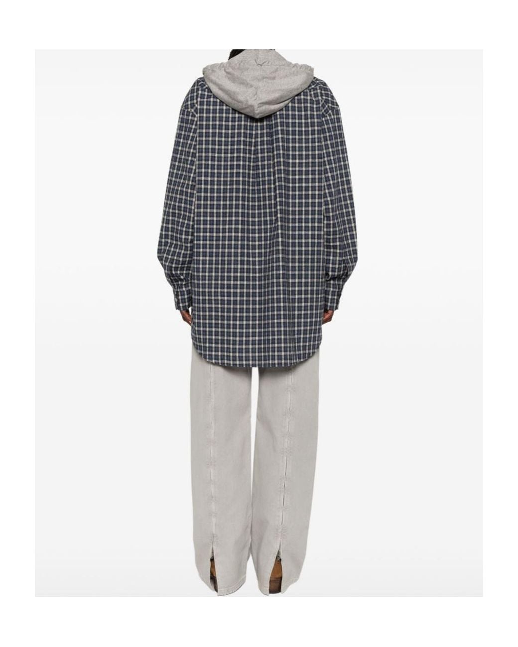 Miu Miu Gray Checked Flannel Shirt