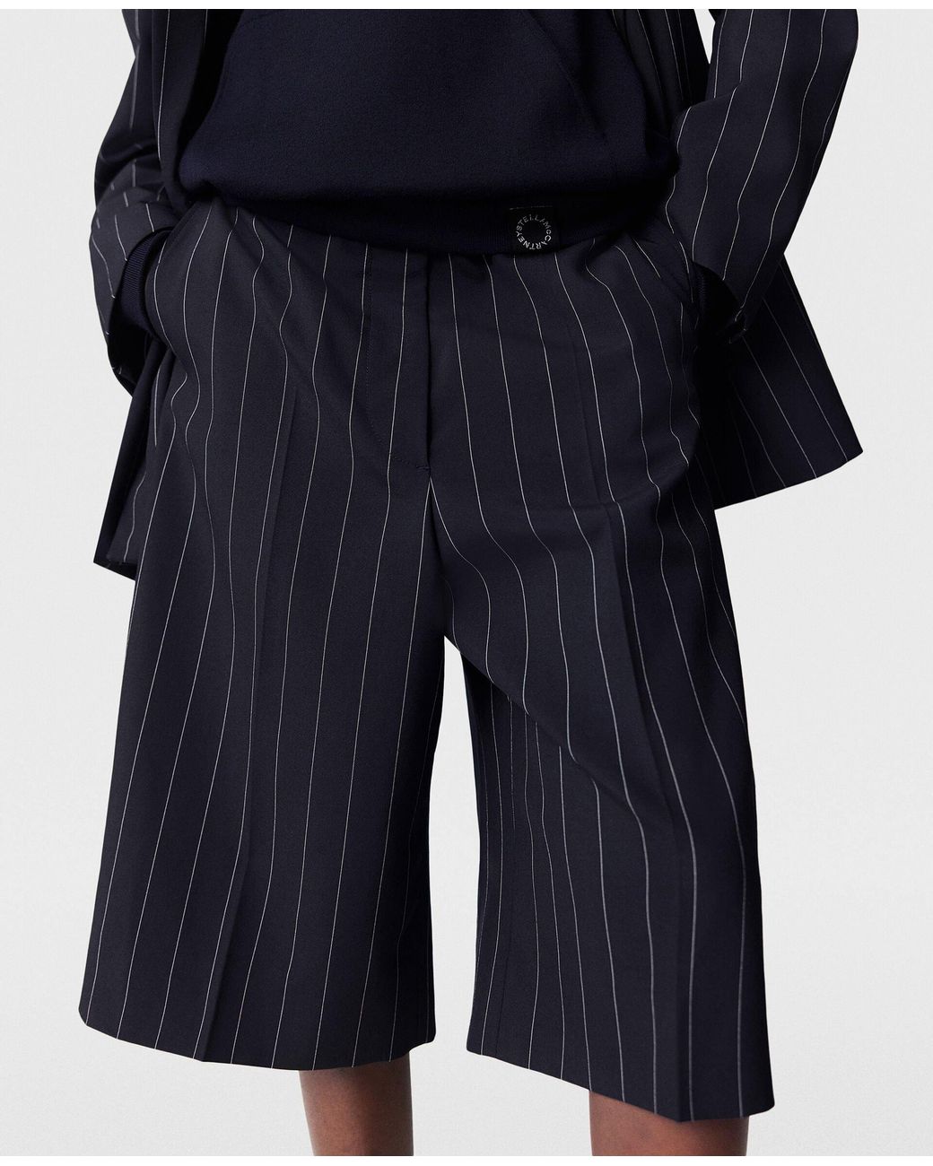 Stella McCartney Blue Tailored Pinstripe Shorts