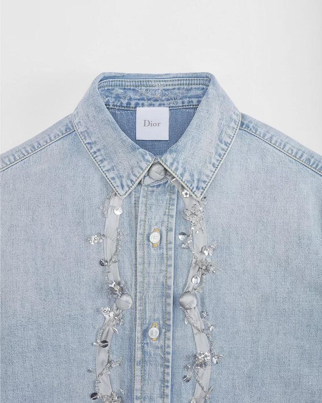 Dior Blue Embroidered Blouse