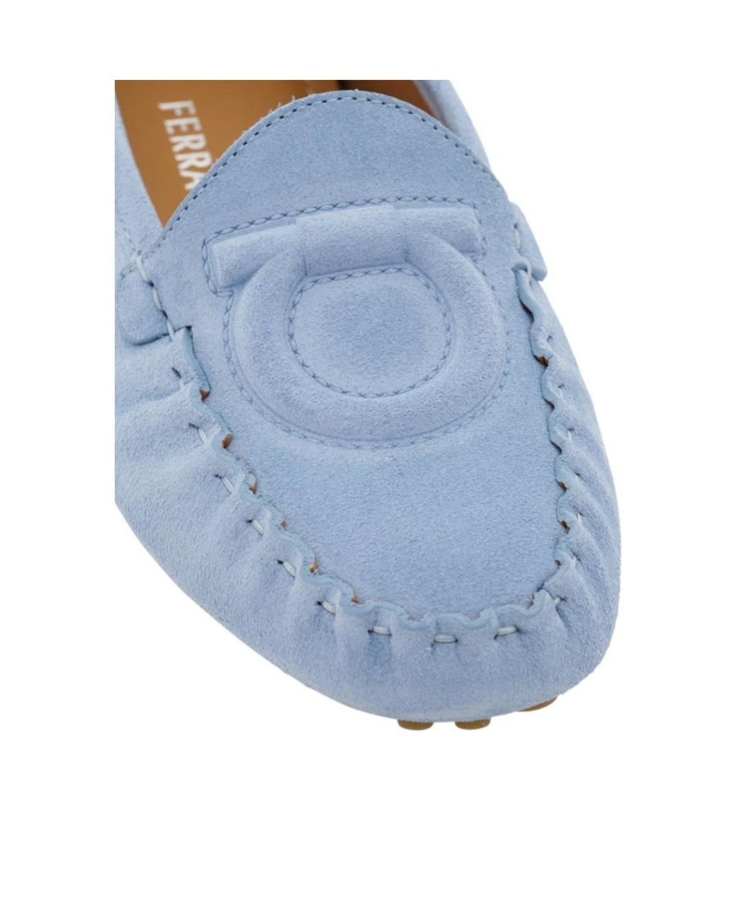 Ferragamo Blue Gancini Driver Loafer
