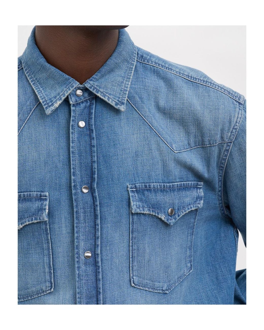 Dondup Blue Western Denim Shirt for men