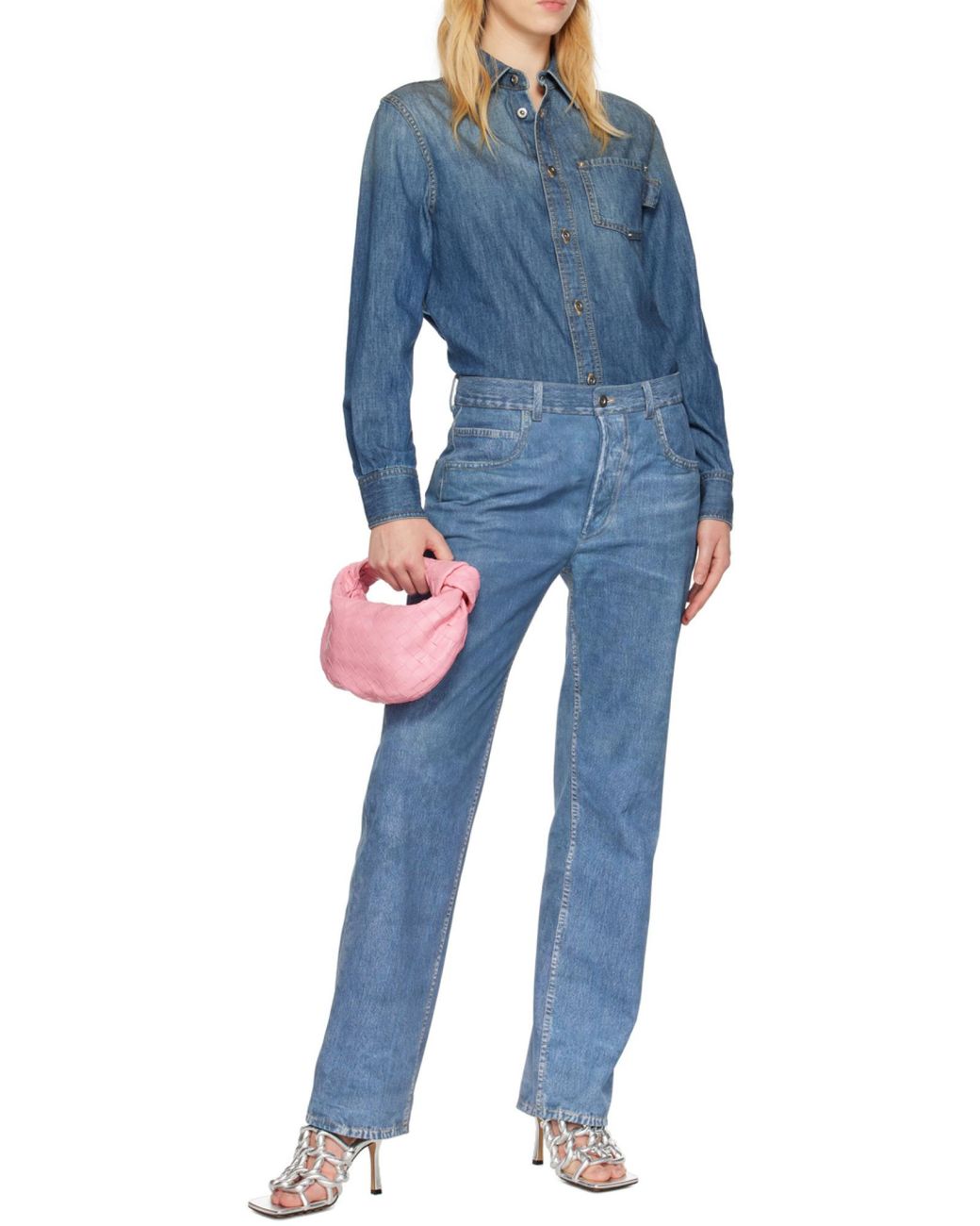 Bottega Veneta Pink Jodie Mini Tote Bag
