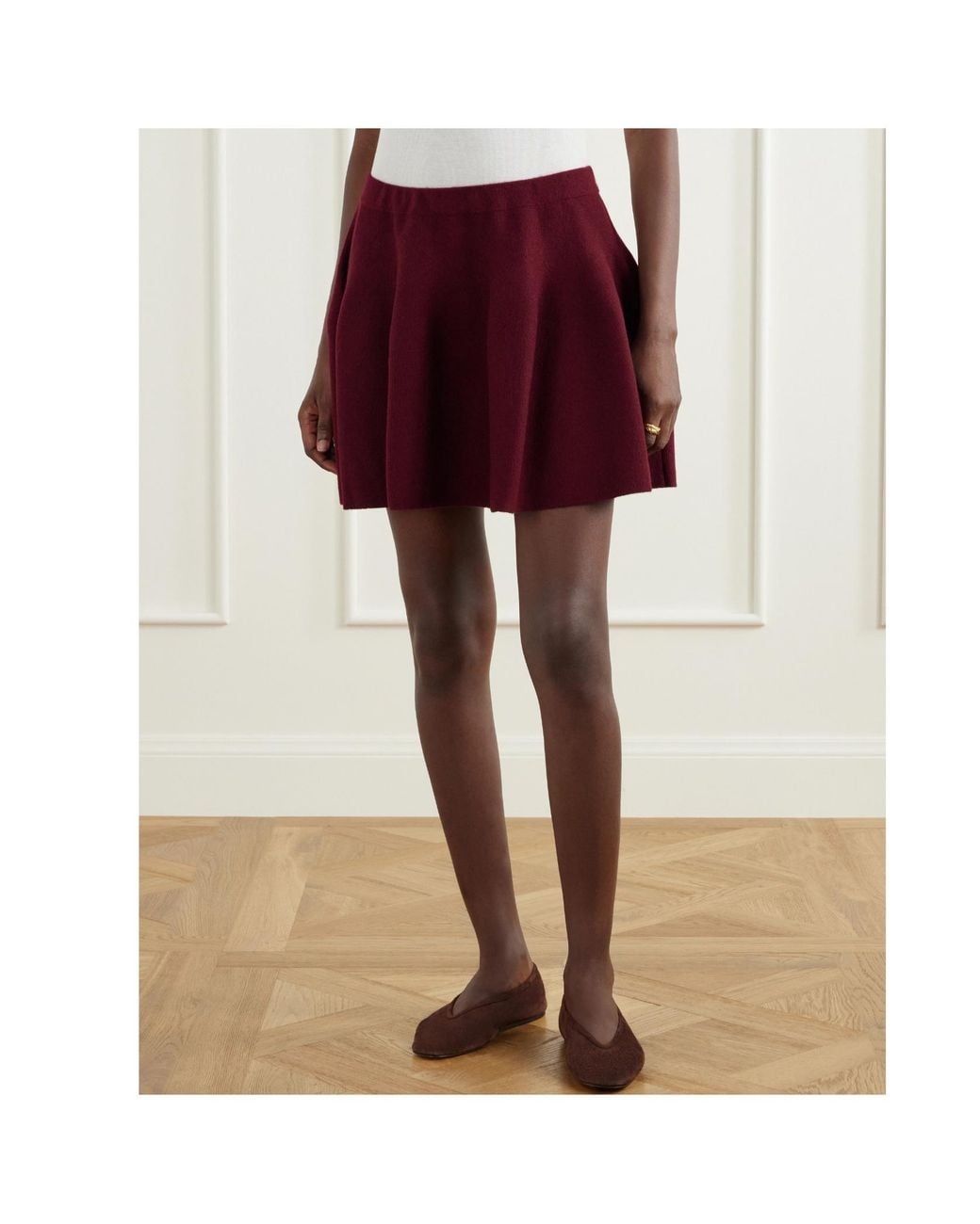 Lisa Yang Red Knitted Mini Skirt