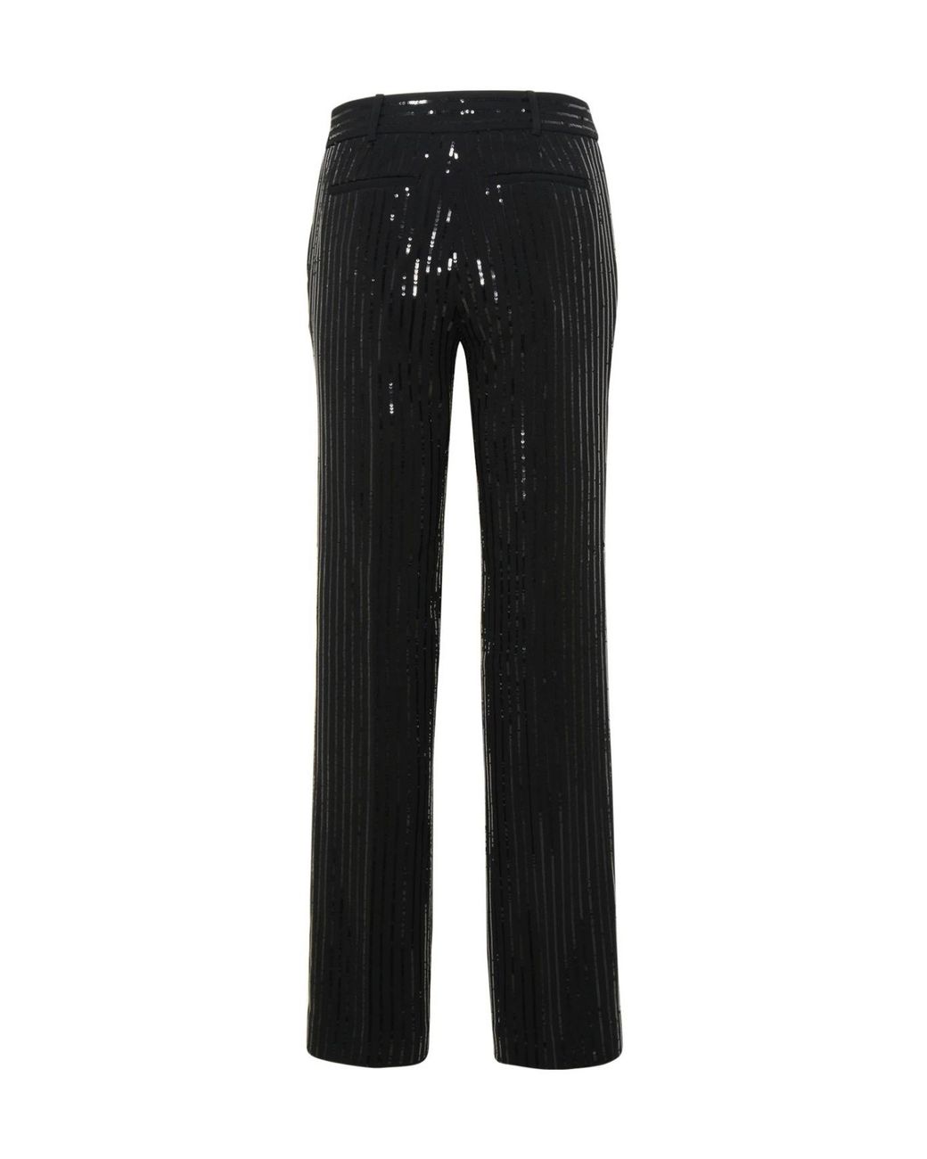 MICHAEL Michael Kors Black Pinstripe Sequined Straight-Leg Pants