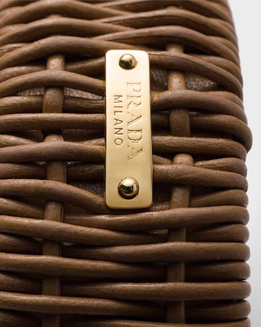 Prada Brown Braided Nappa Leather Bracelet