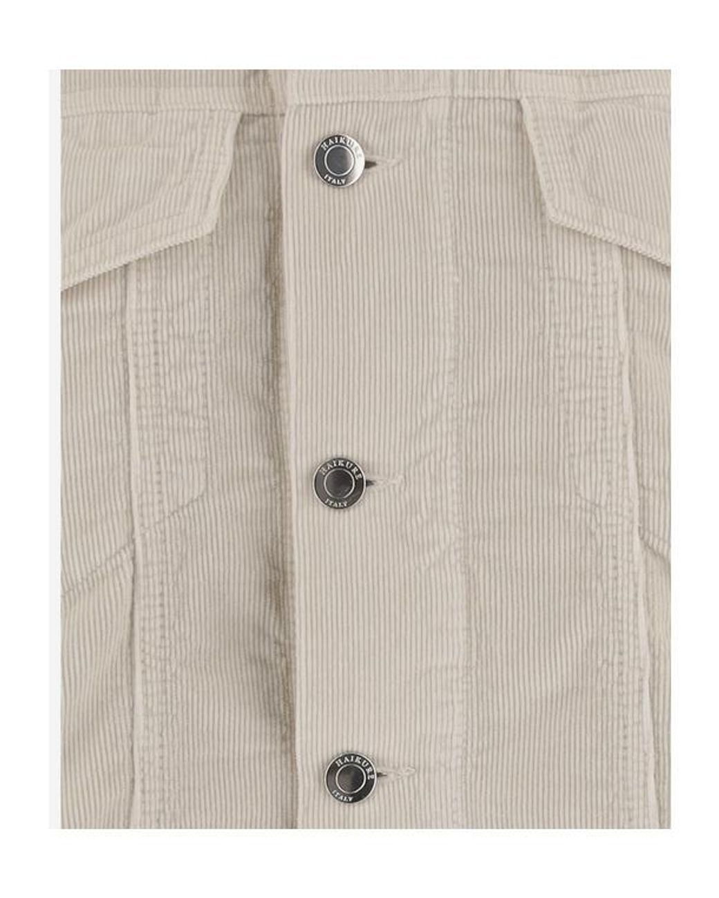 Haikure Natural Ribbed Button-Up Jacket