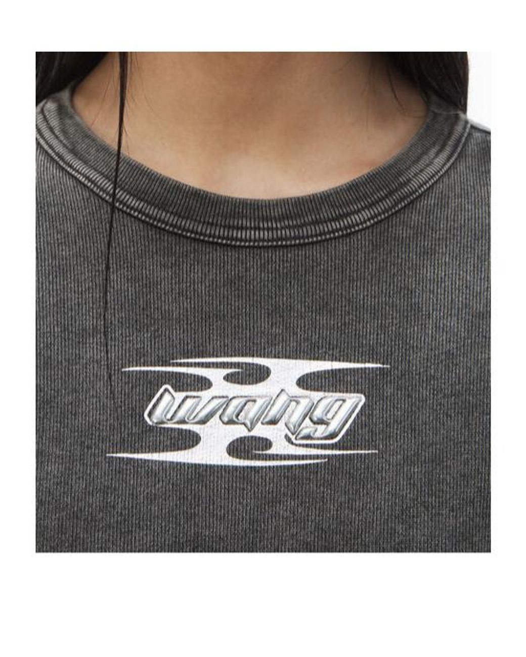 Alexander Wang Gray T By Blade Logo-Embossed Sweatshirt