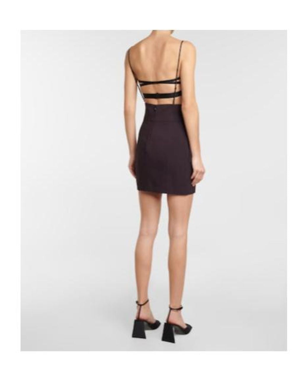 Nensi Dojaka Blue Cutout Mesh-Paneled Minidress