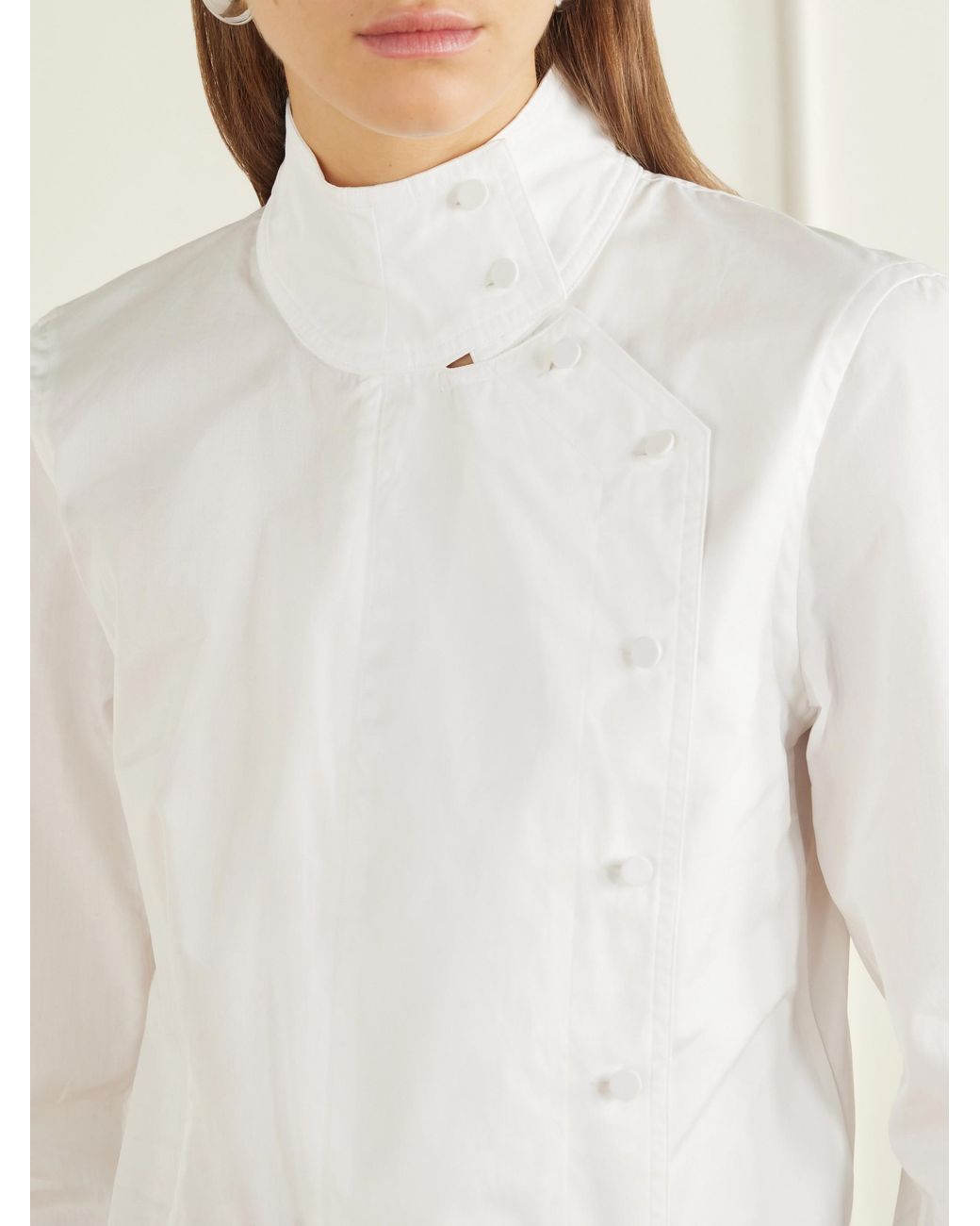 R13 White Asymmetrical Shirt