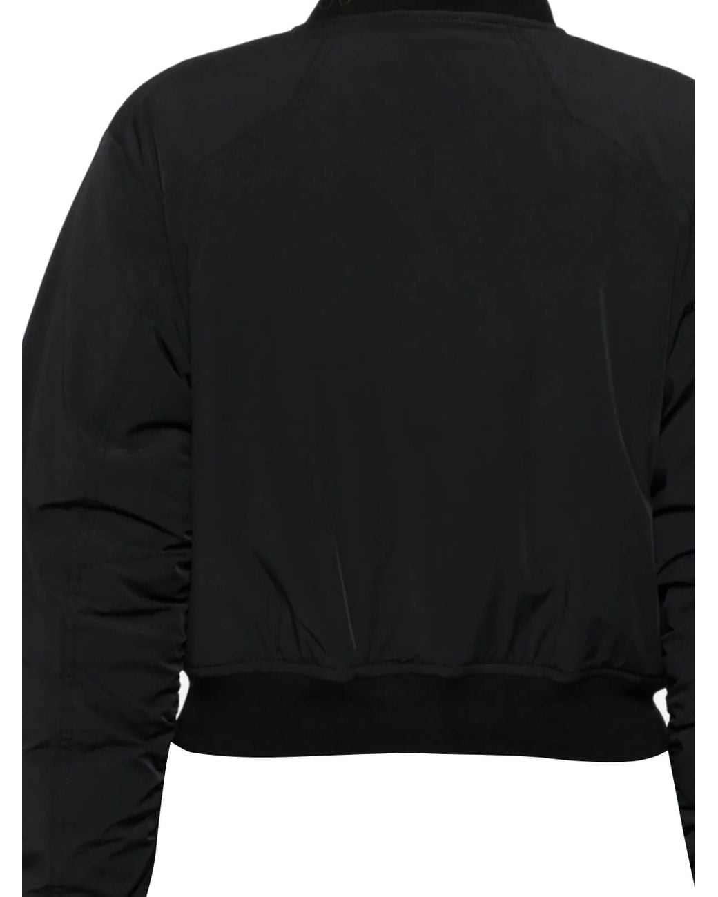 Thom Krom Black Zip-Up Ruched Bomber Jacket