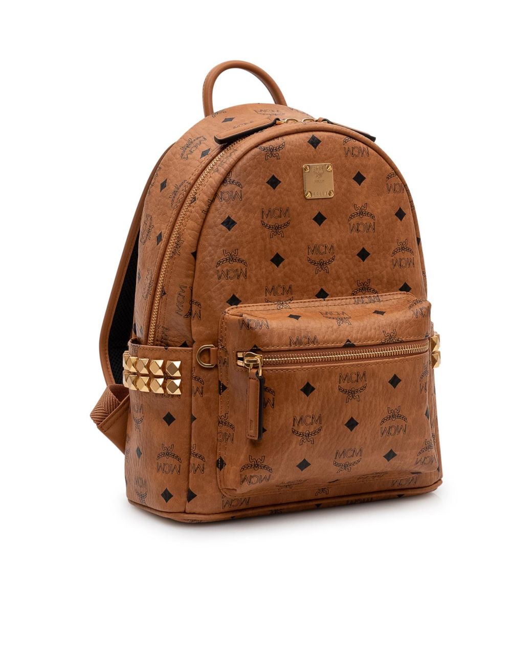 MCM Brown Stark Studded Mini Backpack for men