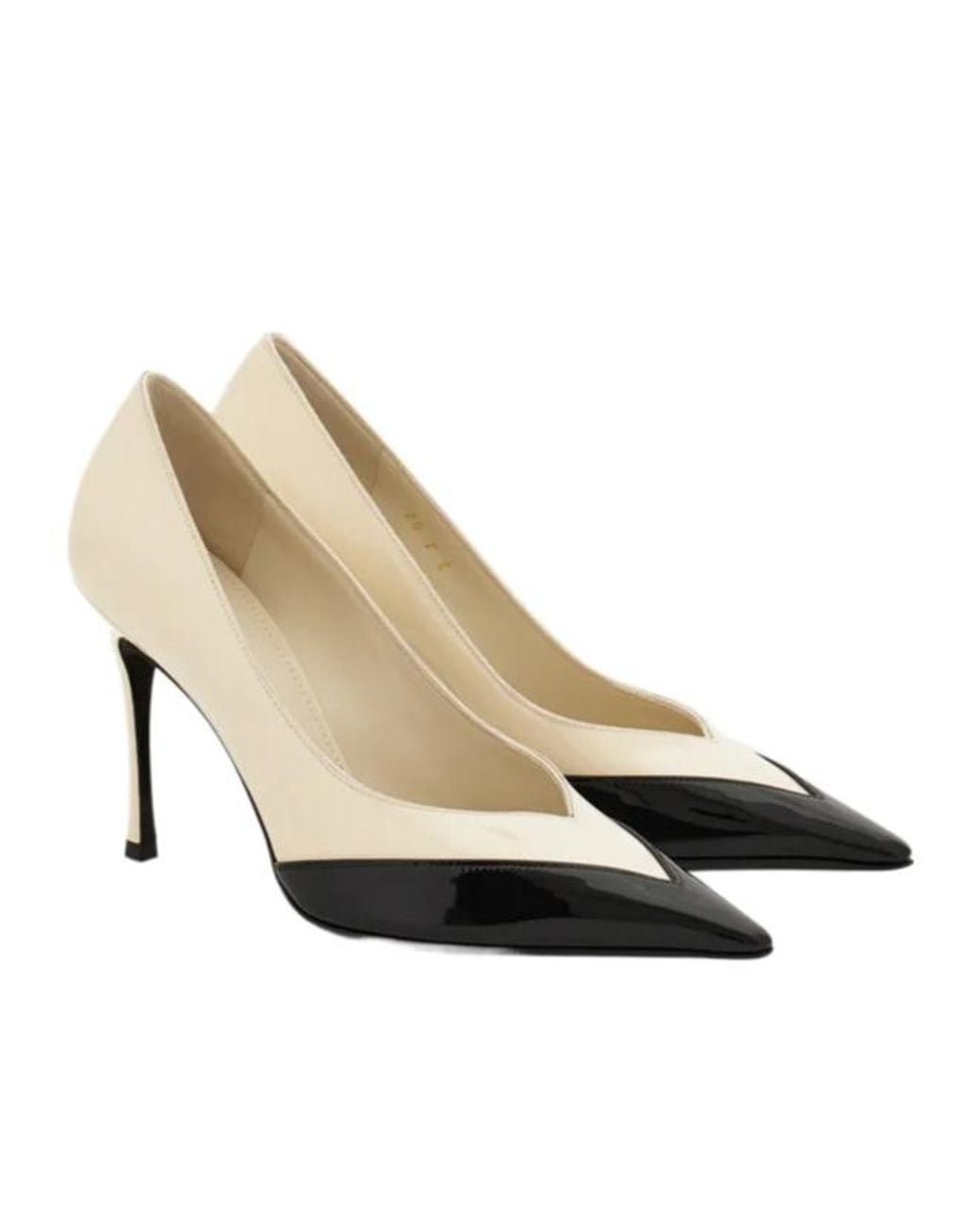 Ferragamo White Bicolor Pump