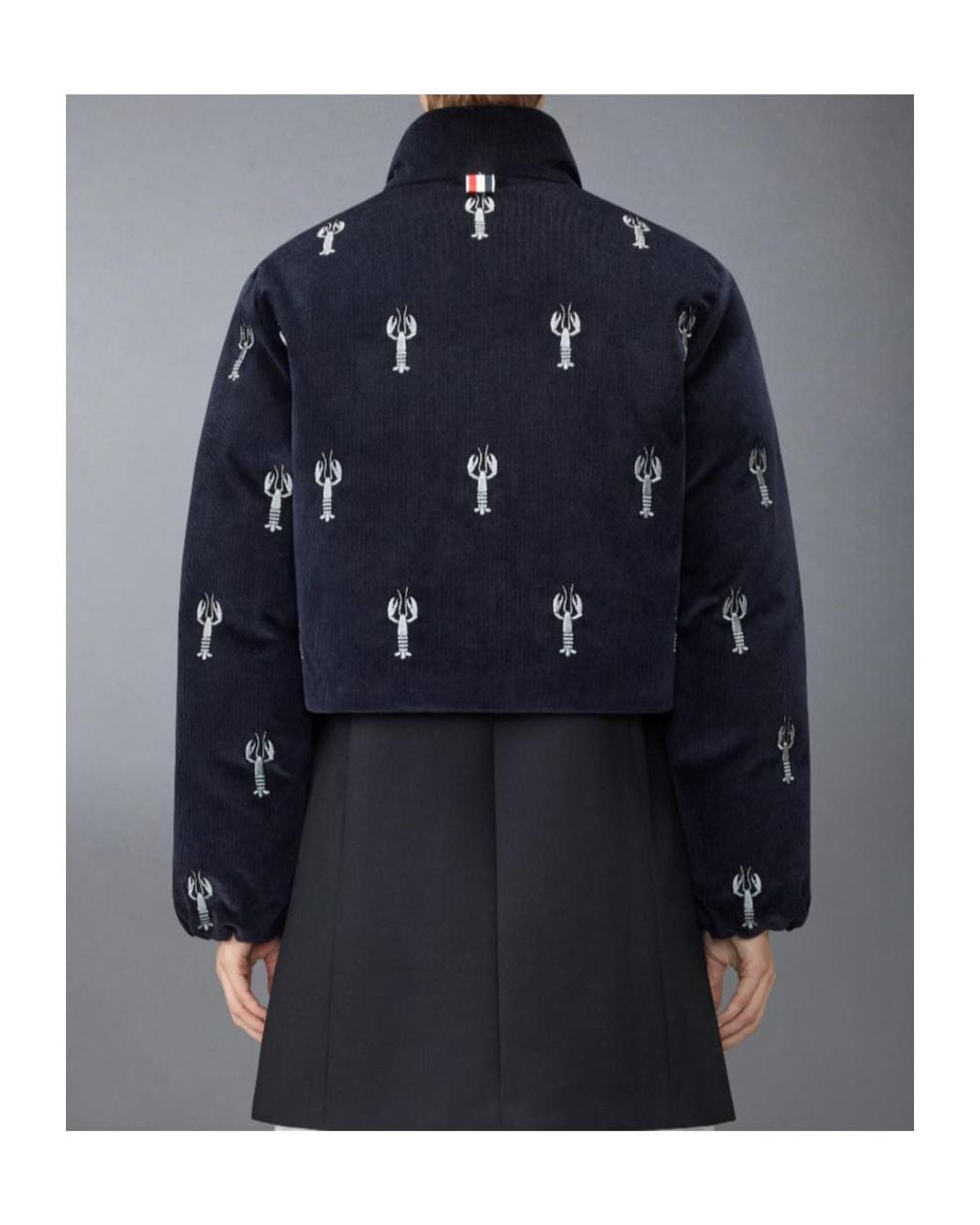 Thom Browne Blue Reversible Zip-Up High-Neck Jacket
