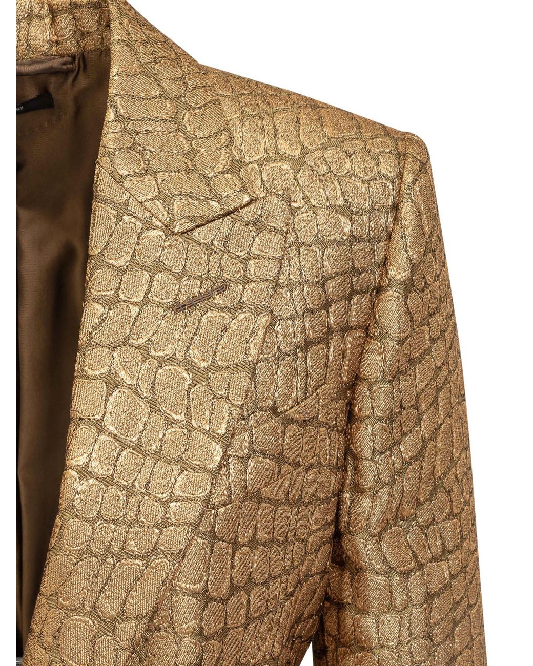 Tom Ford Brown Snakeskin-Effect Woven Blazer