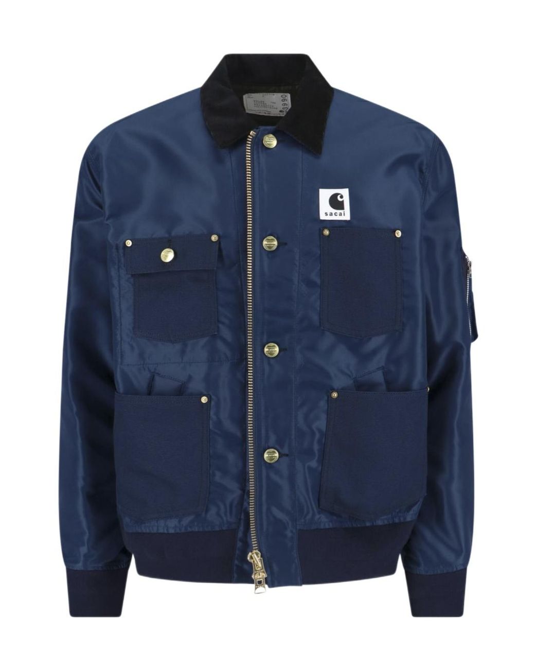 Sacai Blue X Carhartt Wip Logo Patch Twill Duck Jacket for men