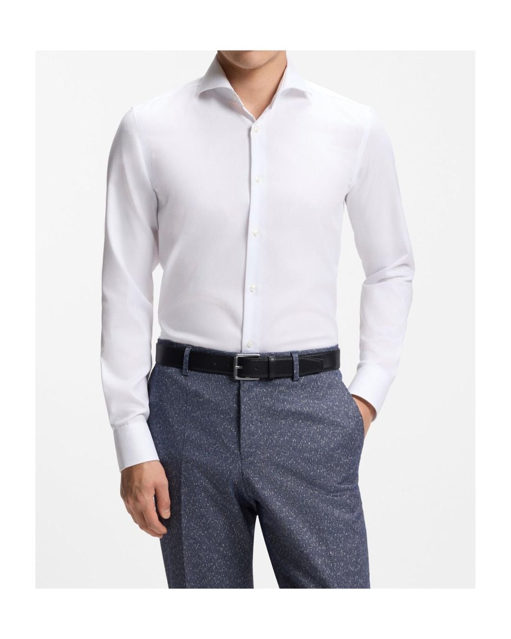 Boss White Long-Sleeves Shirt for men