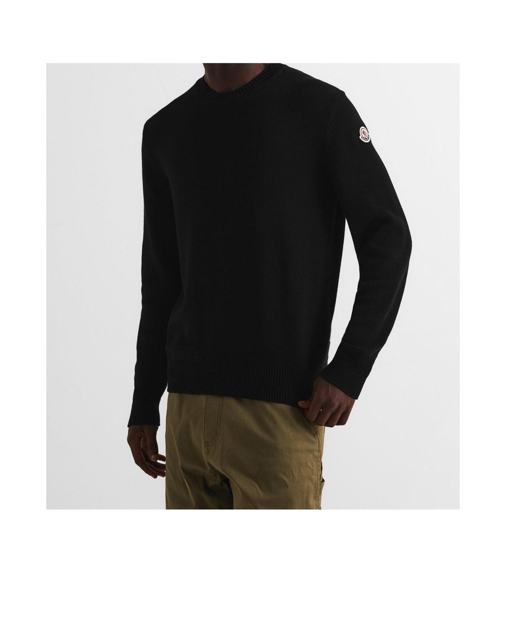 Moncler Black Crew Neck Jumper for men