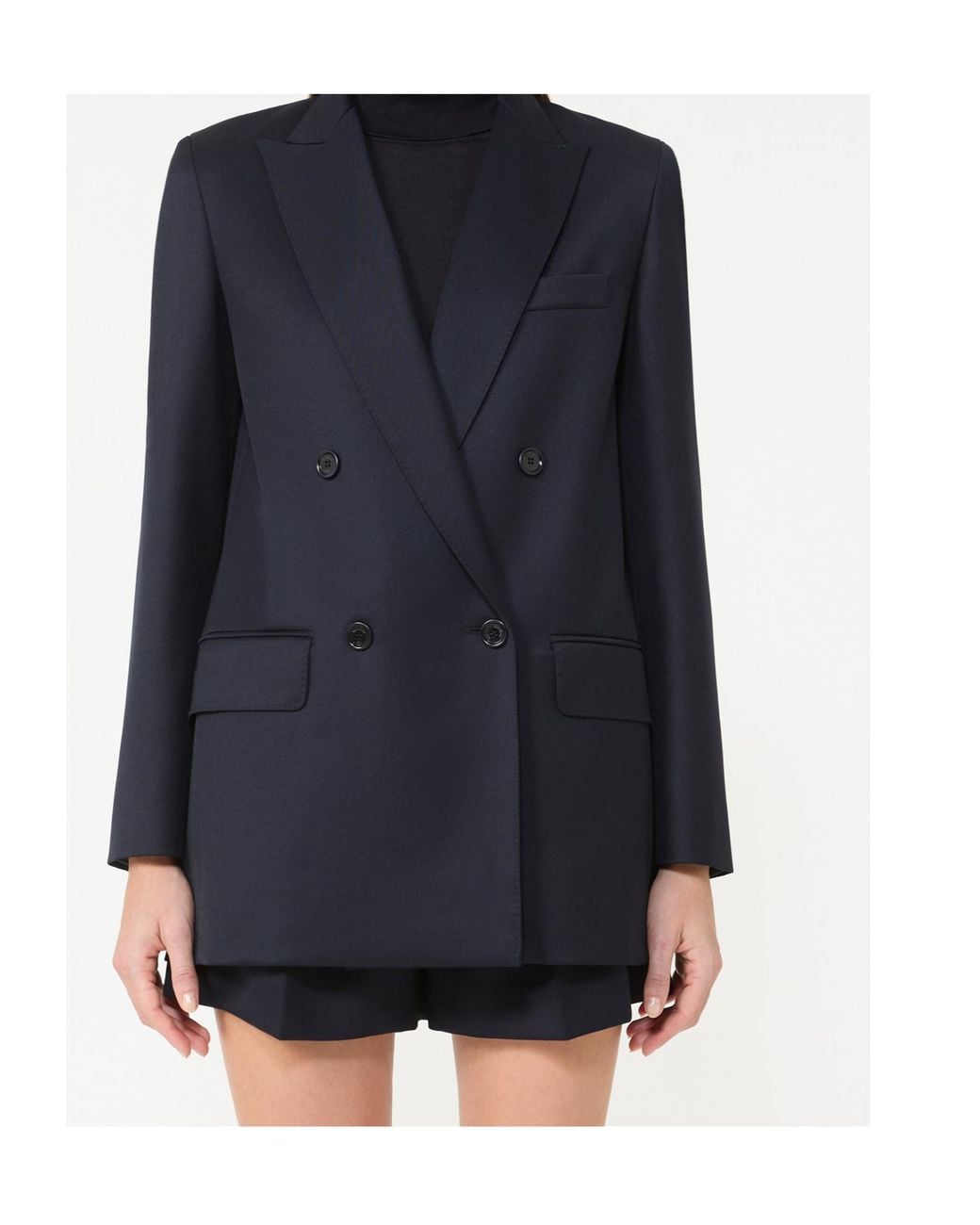 Max Mara Blue Double Breasted Button-Up Blazer
