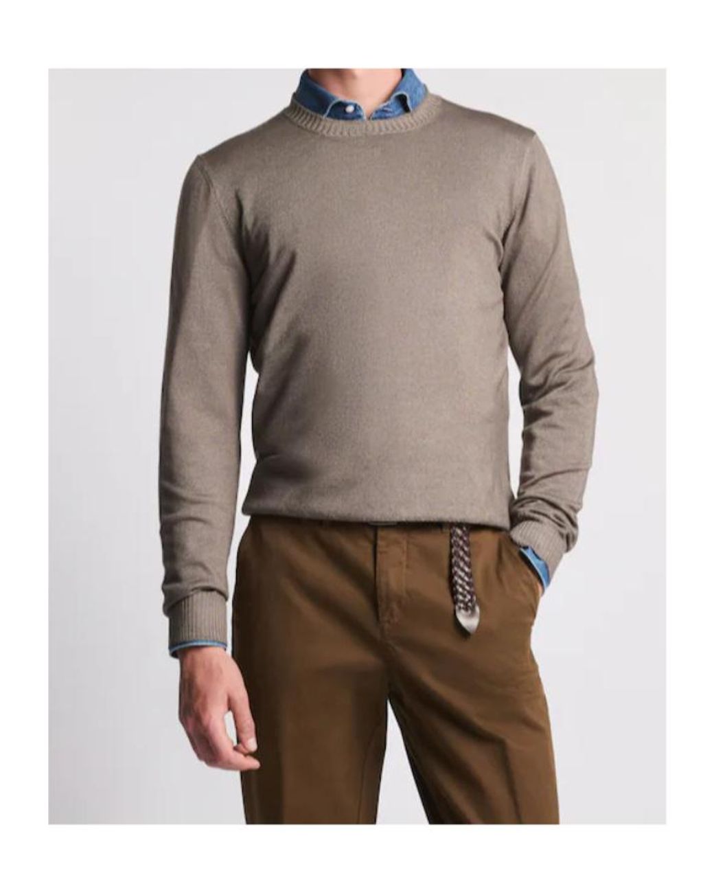 Fay Gray Crew Neck Knitwear for men