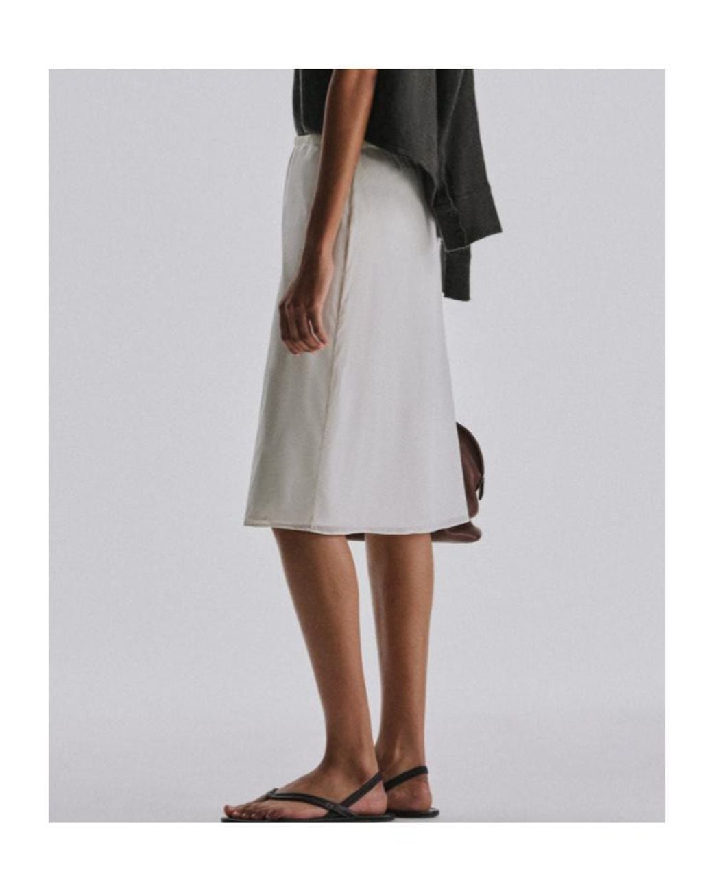The Row White Ivera Chiffon Pencil Skirt