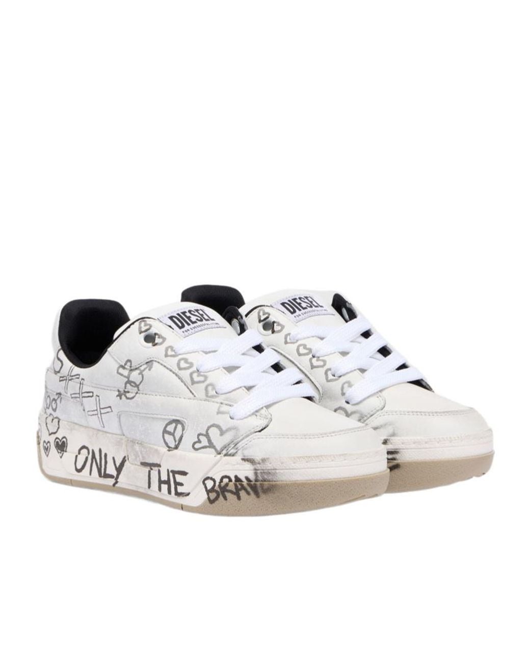 DIESEL White S-D-Ollie Low W Sneakers