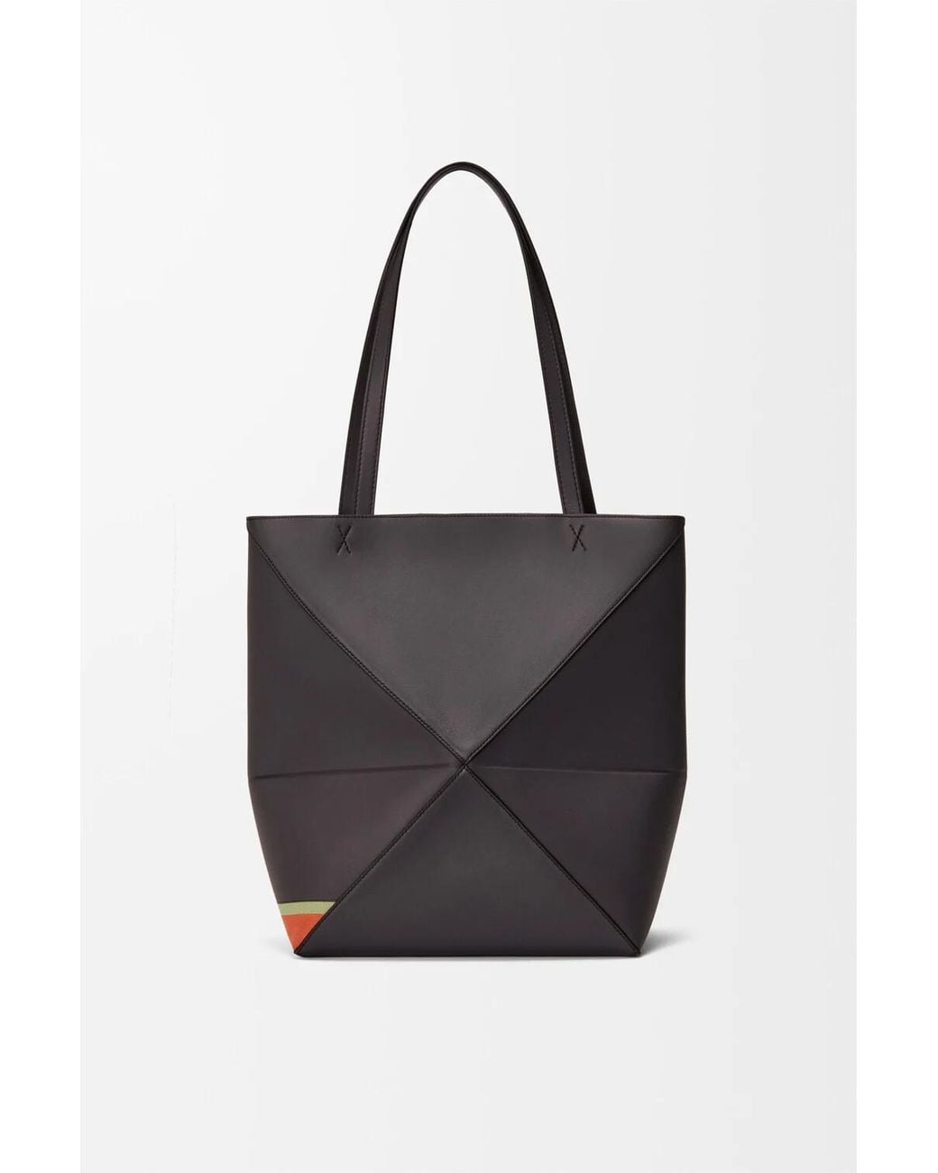 Loewe Black Futurist Cat Medium Puzzle Fold Tote Bag