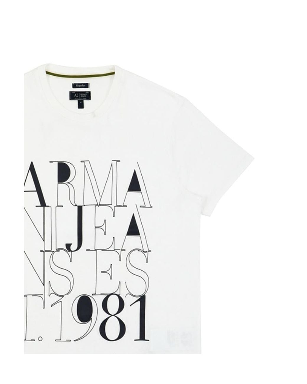 Armani Jeans White Round-Necked Logo T-Shirt for men