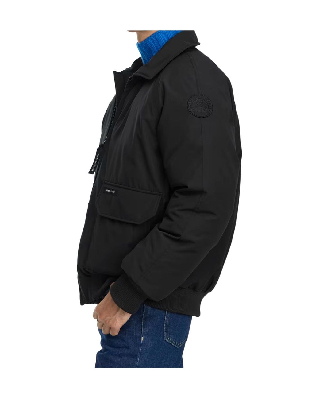 Canada Goose Black Logo Detail Zip-Up Jacket for men
