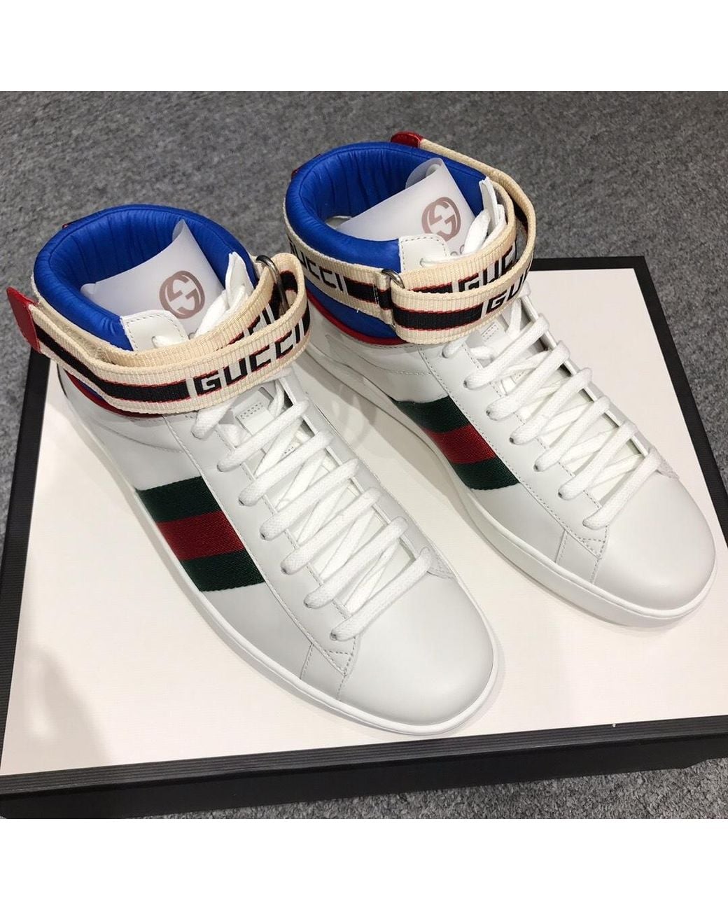 Gucci Multicolor Stripe Ace High-Top Sneakers for men