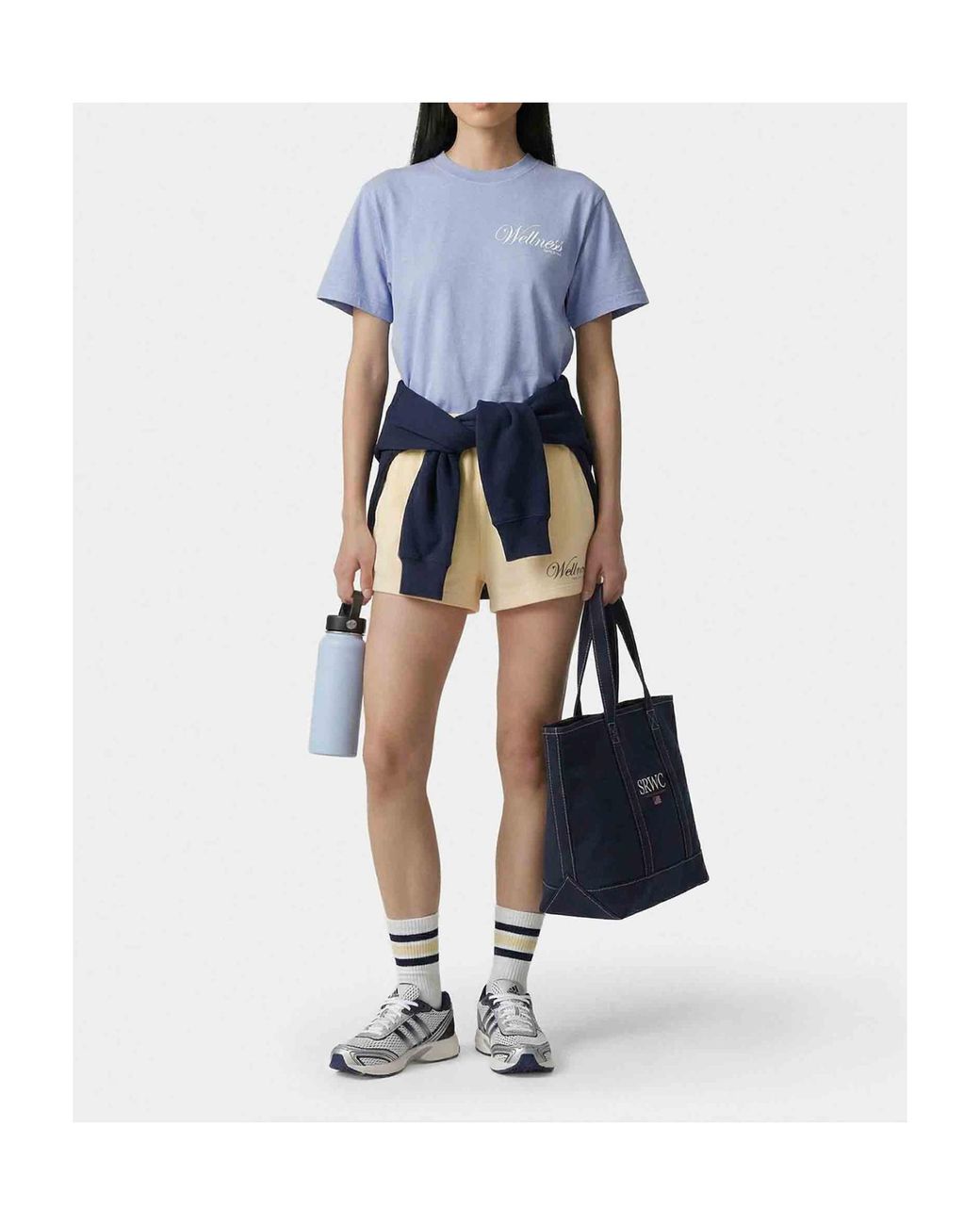 Sporty & Rich Blue Avenue Crew-Neck T-Shirt