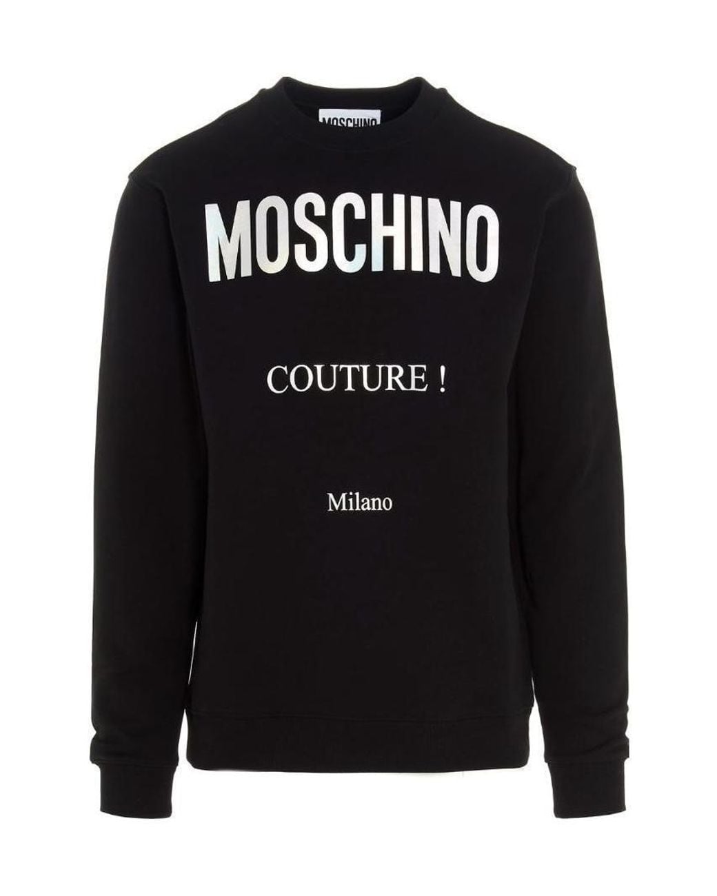 Moschino Black Embroidered Logo Sweatshirt for men