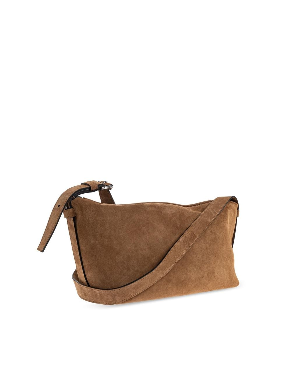 Moschino Brown Suede Zip Shoulder Bag for men