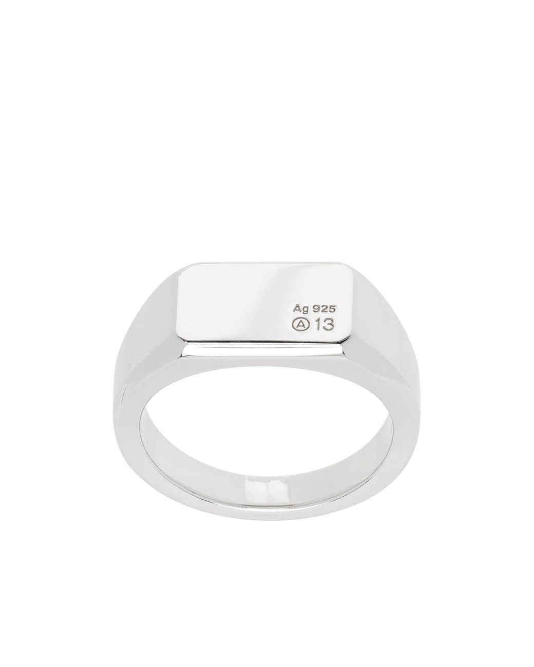 NUMBERING White Signet Ring for men