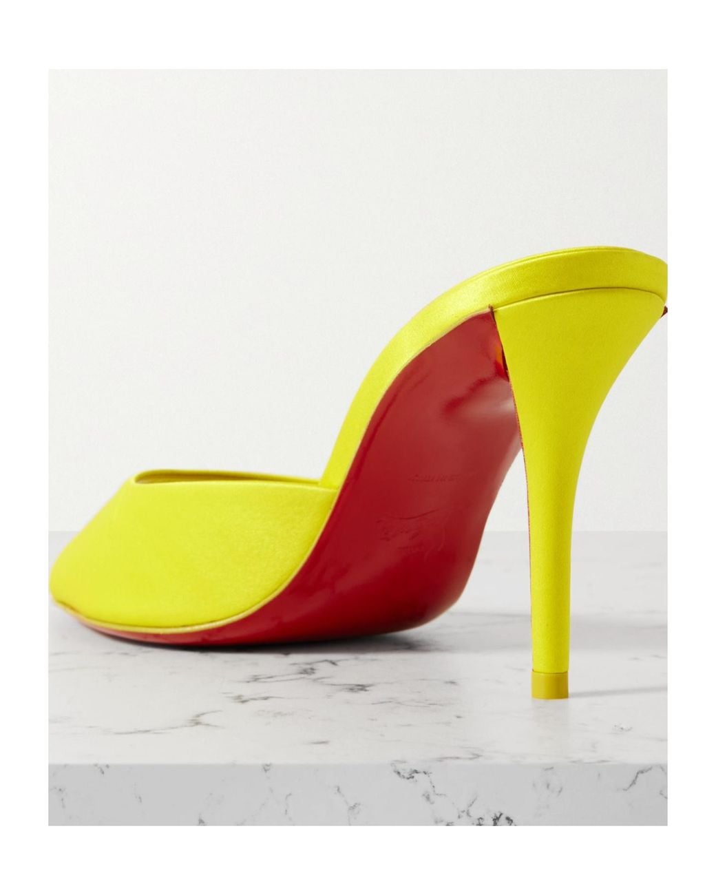 Christian Louboutin Yellow Apostropha 80 Satin Mules
