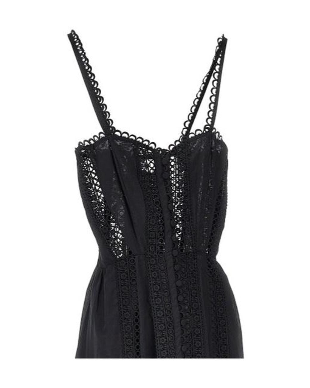Charo Ruiz Black Ibiza Ibiza Lace-Panel Midi Dress