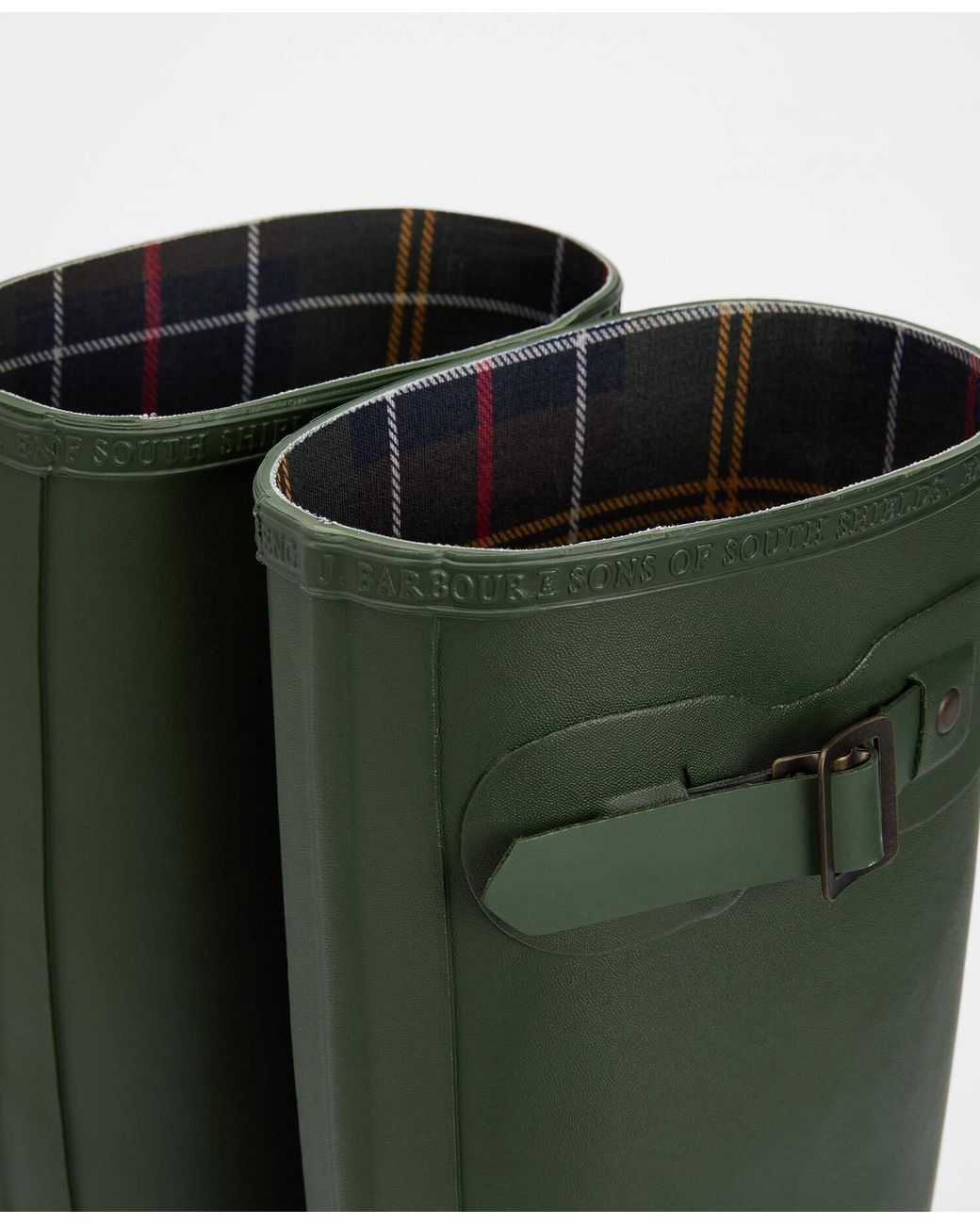 Barbour Green Logo Patch Round Toe Boots