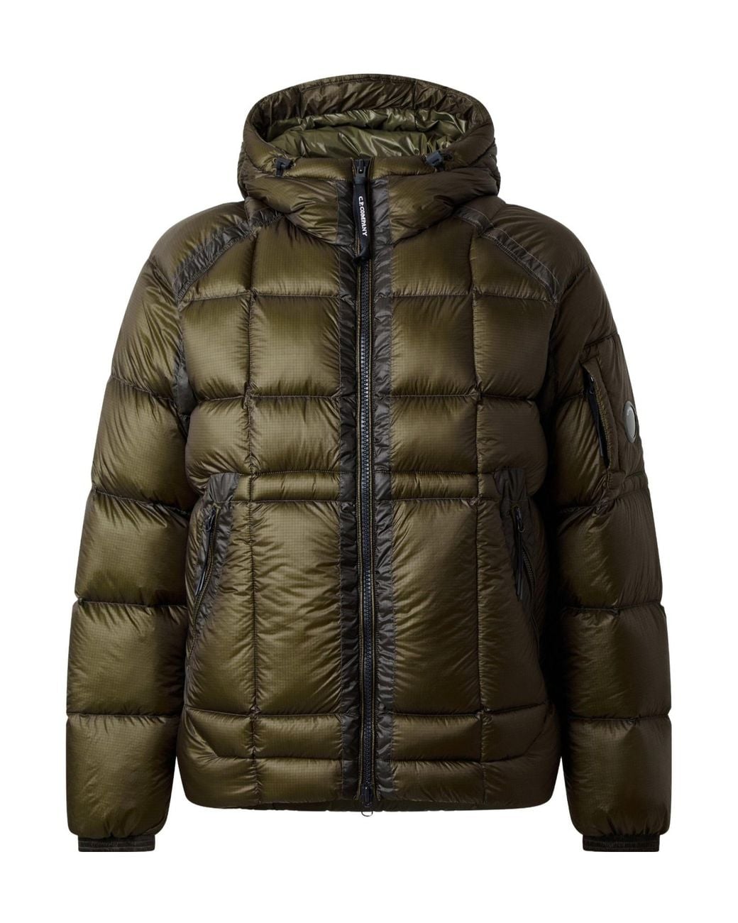 C P Company Green Lightweight Hooded Down Jacket for men