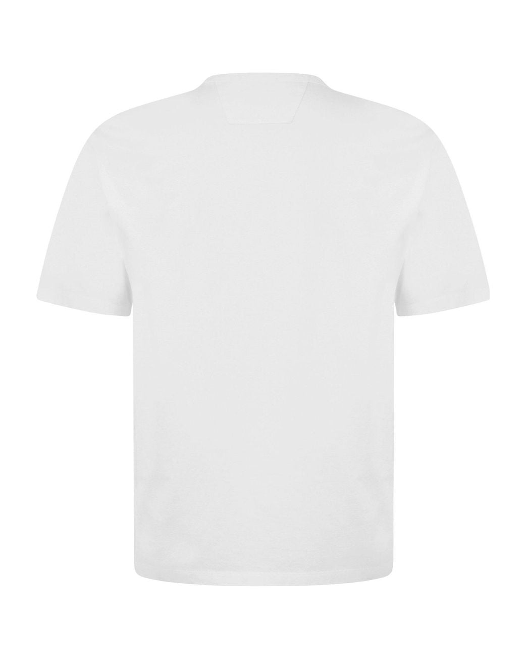 C P Company White Regular Fit Basic T-Shirt for men
