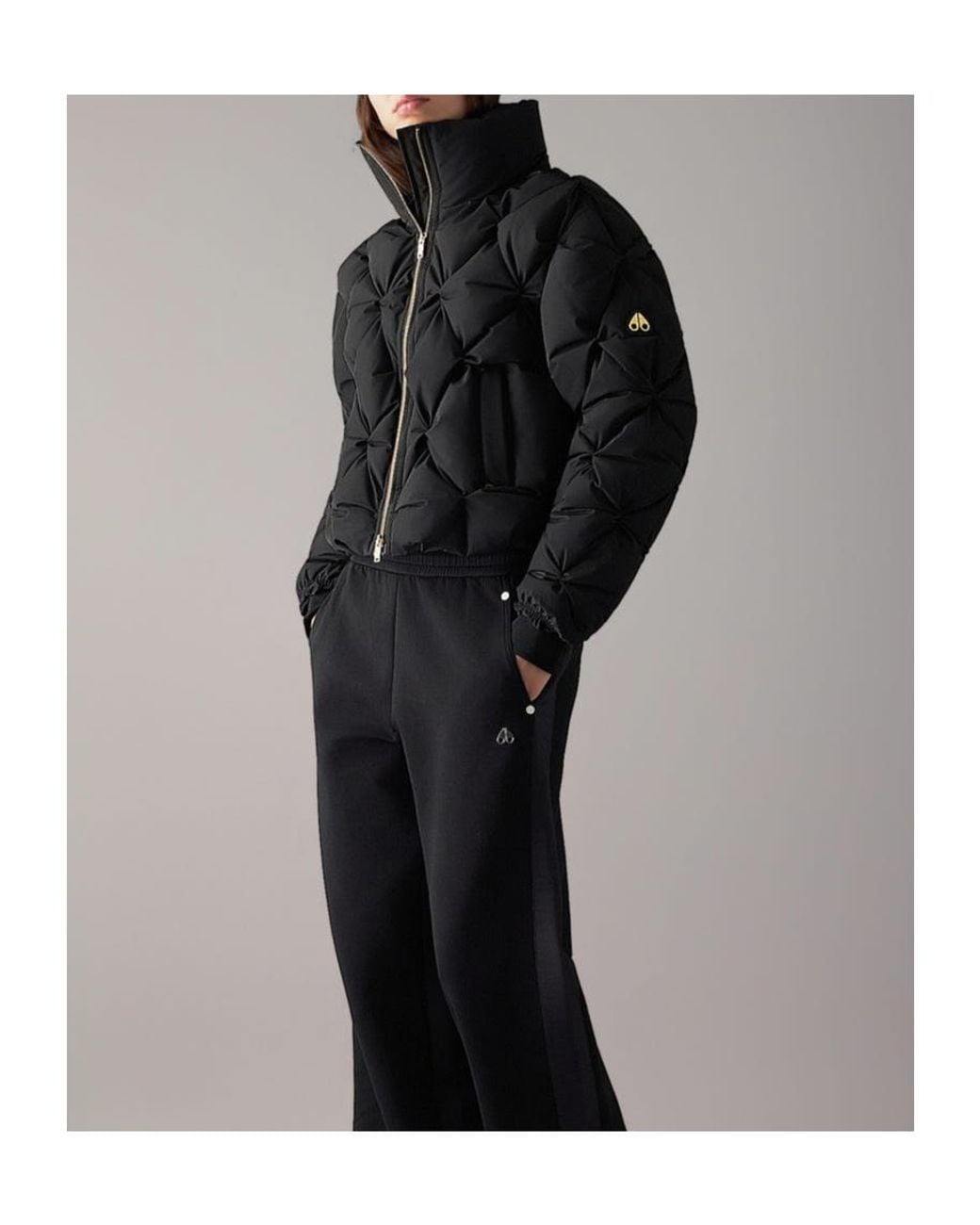 Moose Knuckles Black Glint Tufted Down Puffer