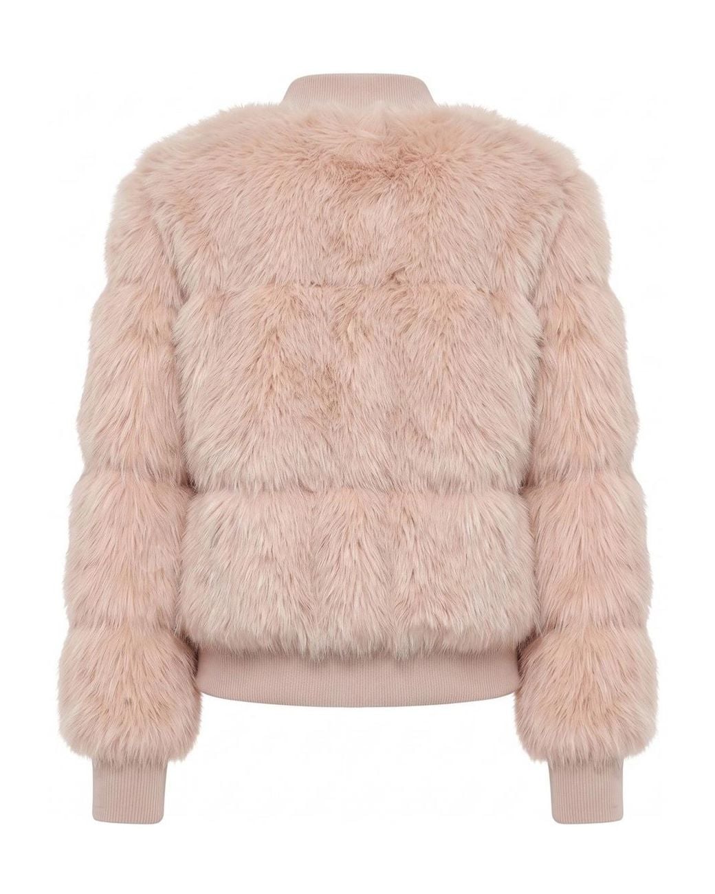 Patrizia Pepe Pink Faux-Fur Bomber Jacket