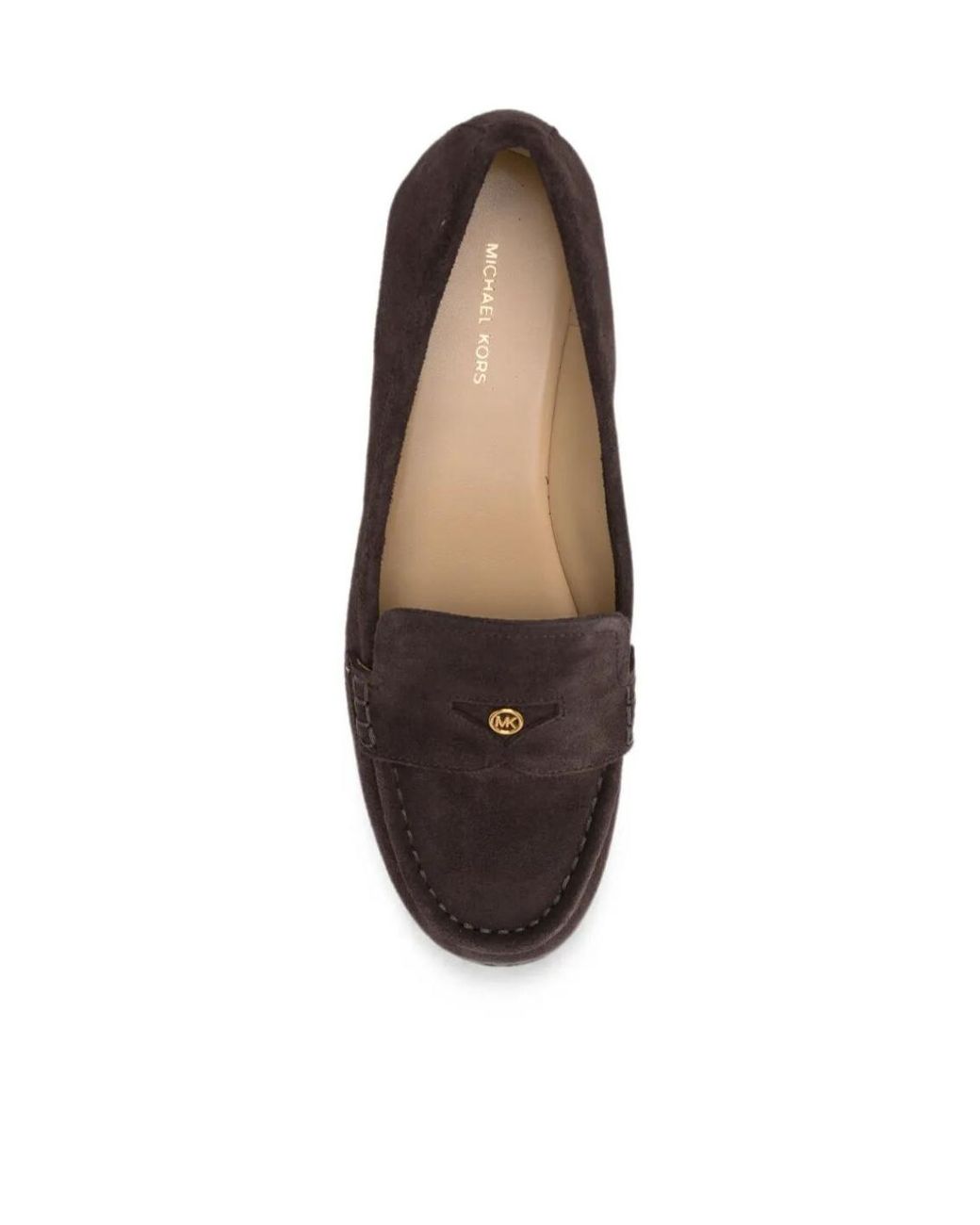 Michael Kors Brown Jennings Logo-Plaque Suede Loafers