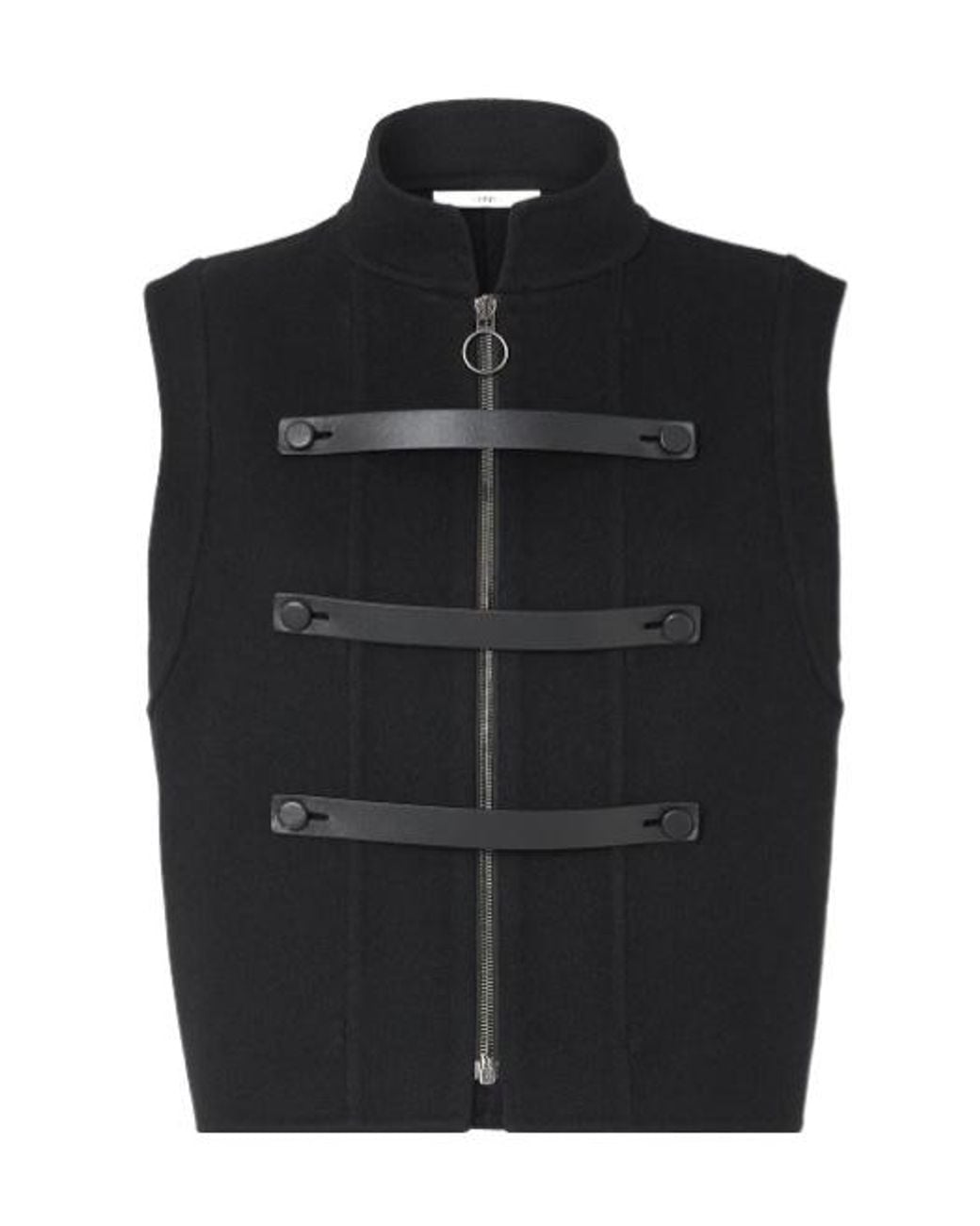 Fendi Black Wool And Shearling Gilet