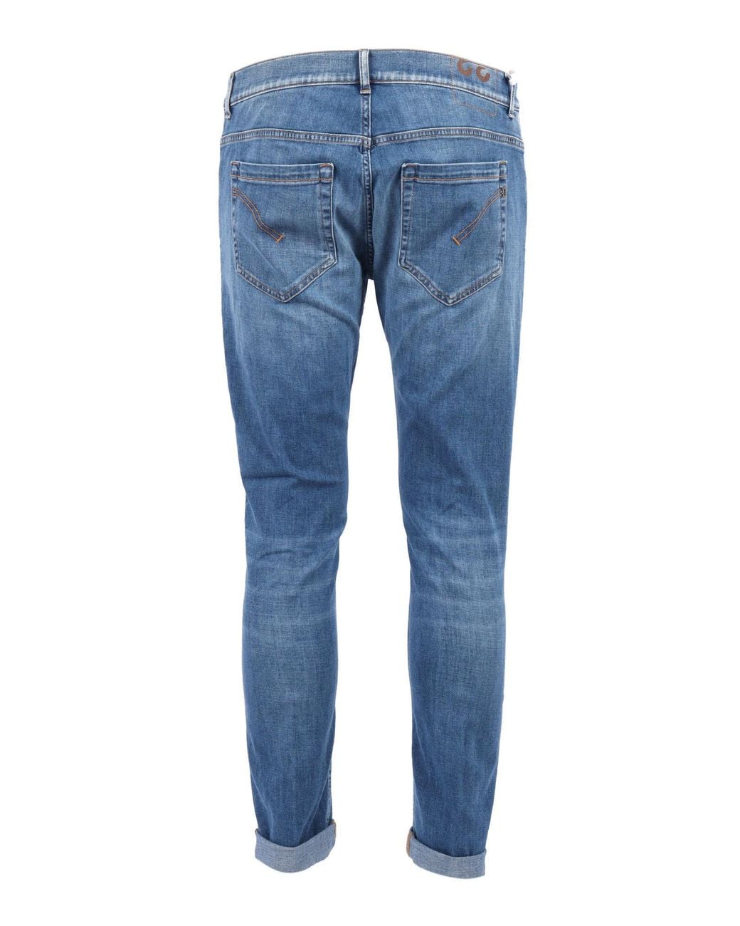 Dondup Blue Straight-Leg Slim Fit Jeans for men